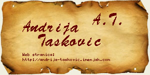 Andrija Tasković vizit kartica
